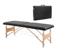 HOMCOM Lettino per Massaggio Portatile ad Altezza Regolabile Nero