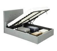 HOMCOM Letto Contenitore con Spazio a Scomparsa e Testiera Vellutata Grigio