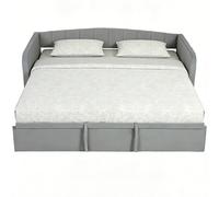 HOMCOM Letto Divano con Lettino Estraibile Convertibile in Matrimoniale Grigio