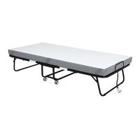 HOMCOM Letto Pieghevole Singolo 90x200 cm con Materasso Spesso 10 cm, Rete in Metallo e Ruote con Freno, Nero Aosom Italy