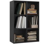 HOMCOM Libreria a 3 ripiani, moderna libreria a cubo con 6 scomparti aperti, espositore autoportante per soggiorno, camera da letto, studio, nero