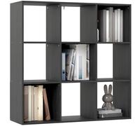 HOMCOM Libreria a 3 ripiani, moderna libreria a cubo con 9 scomparti aperti, espositore autoportante per soggiorno, camera da letto, studio, nero