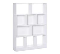 HOMCOM Libreria a 4 livelli con 10 scomparti ripiani portaoggetti multiuso per libri piante 100 x 23,8 x 140 cm bianco