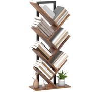 HOMCOM Libreria a 7 Livelli con Forma di Albero, 50x24x109 cm, Marrone Rustico Aosom Italy