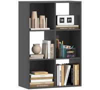 HOMCOM Libreria a Cubi con 6 Ripiani Portaoggetti dal Design Rustico, Libreria Moderna in Legno, per Cameretta, Studio, Ufficio, 61.5x29.5x91.5 cm, Nero