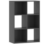Libreria Nera dal Design Moderno con 6 Scomparti, HOMCOM, 61.5x29.5x91.5cm