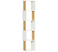 HOMCOM libreria a forma di mensola S con 5 ripiani per soggiorno ufficio 33x28x161cm White