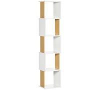 HOMCOM Libreria a S 33x28x161 cm Bianco