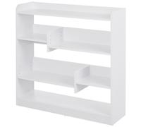 HOMCOM Libreria a scaffale Mobile da Archiviazione dim. 90L x 24l x 91H cm 4 Livelli 3 Pannelli posteriori Pannelli di Particelle Bianco