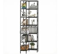 HOMCOM Libreria ad Angolo con 7 Ripiani, 60x60x198 cm, Nero