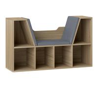 HOMCOM Libreria Bancali 2 in 1 con 6 scomparti 3 Cuscini, Mobile da archiviazione, 102L x 30l x 61H cm, Rovere Grigio Aosom Italy