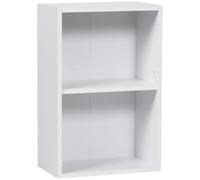 HOMCOM Libreria Bassa con Ripiano Regolabile 40x24x61cm Bianco | In Legno, Mobiletto Multiuso, Design Moderno