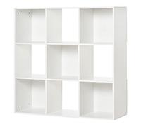 HOMCOM Libreria Bianca dal Design Moderno con 9 Scomparti in Legno
