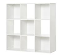 HOMCOM Libreria Bianca dal Design Moderno con 9 Scomparti in Legno