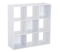 HOMCOM Libreria Bianca dal Design Moderno con 9 Scomparti, 91x30x91cm