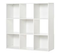 HOMCOM Libreria Bianca dal Design Moderno con 9 Scomparti in Legno
