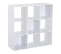 HOMCOM Libreria Bianca dal Design Moderno con 9 Scomparti, 91x30x91cm