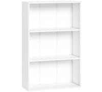 HOMCOM Libreria con 3 scomparti e ripiano regolabile, 60x24x93 cm, Bianco Aosom Italy