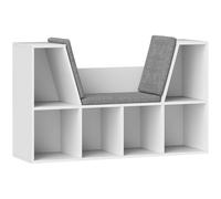 HOMCOM Libreria con Seduta Imbottita e 6 Scomparti, 105x30x63 cm, Bianco Aosom Italy