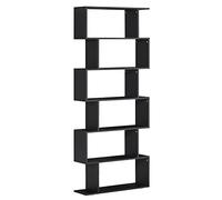 HOMCOM Libreria di Design 6 Ripiani Scomposti Moderna 80x24x191cm Nero