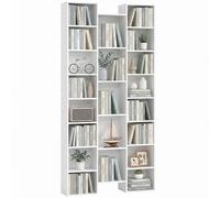 HOMCOM Libreria in Legno Alta 181cm 21 Scomparti e 10 Ripiani Regolabili