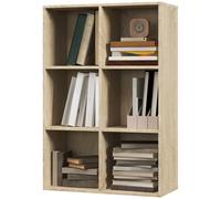 HOMCOM Libreria Moderna a 6 Cubi a Parete in Legno Bianco