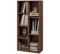 HOMCOM Mobile Libreria a Cubi con 7 Ripiani di Diverse Dimensioni, Libreria Scaffale Moderna in Legno, 50x24x106 cm, Color Noce