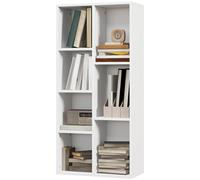 HOMCOM Scaffale Libreria Moderno a Cubi con 7 Ripiani in Truciolato Bianca