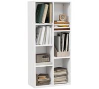 HOMCOM Libreria Moderna a Cubi con 7 Ripiani in Truciolato Bianca