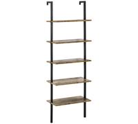 HOMCOM Libreria a Scala con 5 Ripiani in Stile Industriale in Legno e Metallo