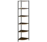 HOMCOM Libreria ad Angolo Moderna a 6 Ripiani in MDF e Metallo 34x34x166cm