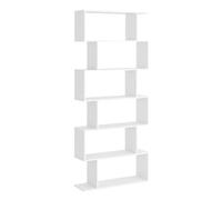 Homcom Libreria moderna con 6 ripiani per sala da pranzo, soggiorno, studio 80X23X192 cm Bianco