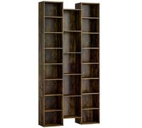 HOMCOM Libreria Moderna Alta 181 cm 21 Scomparti e 10 Ripiani Regolabili