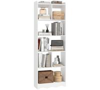 HOMCOM Libreria per Camera da Letto e Studio, 80x24x192 cm, Bianca