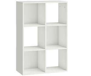 HOMCOM Libreria Salvaspazio a 3 ripiani Verticale con Anti-ribaltamento per Soggiorno, Camera e ufficio, 61,5x29,5x91,5 cm, Bianco Aosom Italy