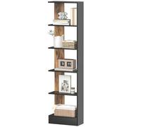 HOMCOM Mobiletto Scaffale Stretto a 5 Ripiani, Scaffale Portaoggetti Salvaspazio Moderno in Legno, Libreria per Bagno, Soggiorno, Camera da Letto, Studio e Ufficio, 45x21x170 cm, Marrone Rustico