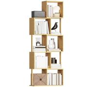 HOMCOM Libreria Scaffale 5 Ripiani a Forma di S 62.5x23x165 cm Color Legno