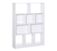 HOMCOM Libreria - Scaffale a 5 nicchie + 5 ripiani, pannelli in particelle, colore: Bianco
