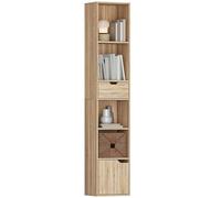 HOMCOM Libreria Scaffale a 6 Livelli con Armadietto 30x24x158 cm ColorLegno