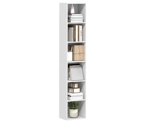 HOMCOM Libreria Scaffale a 6 Ripiani Salvaspazio 30x24x159 cm Bianco