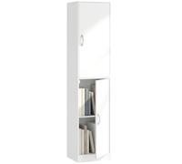 HOMCOM Libreria Scaffale Alta 180 cm con 5 Ripiani Regolabili Bianco