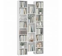 HOMCOM Libreria Scaffale Alta 181 cm con 21 Scomparti Salvaspazio Bianco | Libreria Verticale Slim a Cubi, 10 Ripiani Regolabili, Scaffale Portaoggetti, Soggiorno Camera da Letto Ufficio