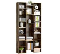 HOMCOM Libreria Scaffale Alto 181 cm con 21 Scomparti Marrone Rustico | Libreria Verticale Salvaspazio Slim a Cubi, 10 Ripiani Regolabili, Scaffale Portaoggetti, Soggiorno, Camera da Letto, Ufficio