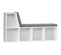 HOMCOM Libreria Scaffale con 5 Ripiani Aperti, 2 Cuscini, Grigio Bianco | Mobile Libreria Salvaspazio a Cubi, Scaffale Portaoggetti, per Soggiorno, Camera da Letto, Ufficio