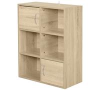 HOMCOM Libreria Scaffale Mobiletto in Legno, 4 Scompartimenti 3 Ripiani