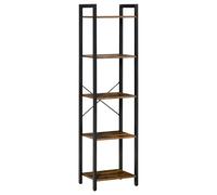 HOMCOM Libreria Scaffale Moderno Industriale a 5 Scaffali in Legno e Acciaio per Casa, Ufficio e Studio, 40x30x154cm, Marrone Rustico Aosom Italy