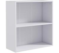 HOMCOM Libreria scaffale portaoggetti con 2 scomparti e ripiano regolabile, mobile portaoggetti per ufficio, soggiorno, camera da letto, 60 x 24 x 63 cm, bianco