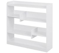 HOMCOM Libreria mensola mobile portaoggetti dim. 90 x 24 x 91 H cm 4 livelli 3 pannelli posteriori pannelli truciolari bianco