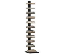 HOMCOM Libreria Torre a 11 Ripiani Multiuso, 34.5x41.5x163.5 cm, Marrone Rustico
