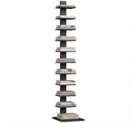 HOMCOM Libreria Verticale a Colonna a 11 Ripiani 34.5x41.5x163.5 cm Nero | Libreria Scaffale Alta Stretta Salvaspazio, Struttura Acciaio, Industriale, per Soggiorno Camera da Letto Ufficio Angolo